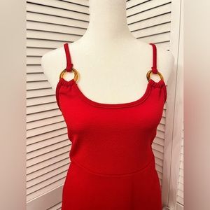 Sweet Red dress with tortoise accents